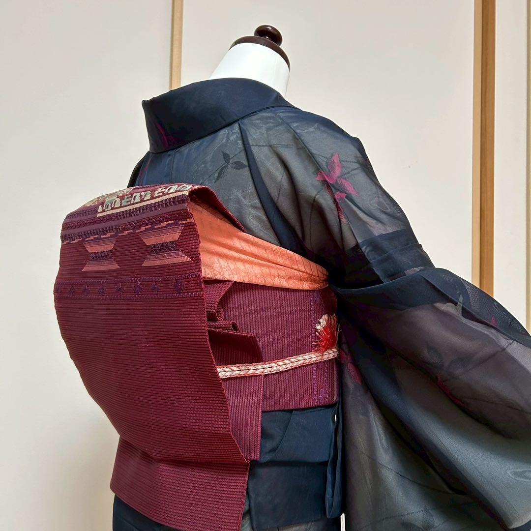 中*子様 モ50 美品　薄物　二重紗　風通紗　正絹　小紋　フルセット 夏着物