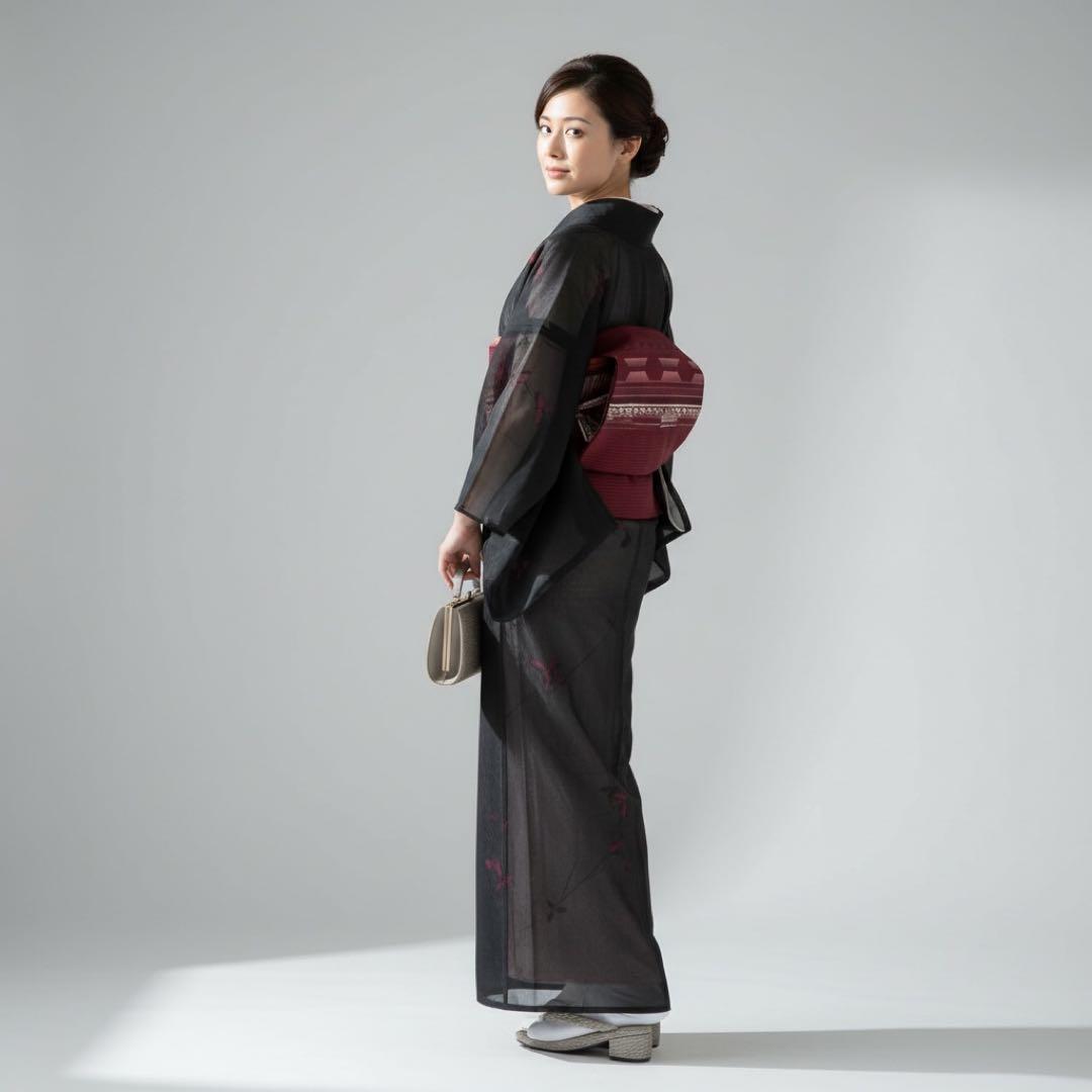 中*子様 モ50 美品　薄物　二重紗　風通紗　正絹　小紋　フルセット 夏着物