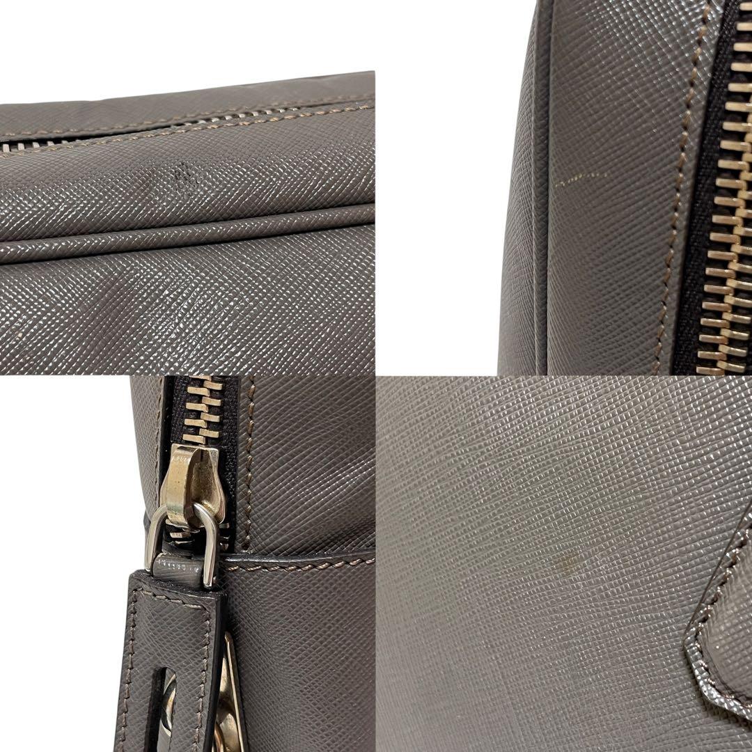 PRADA プラダ ブリーフケース ビジネスバッグ サフィアーノ レザー グレー