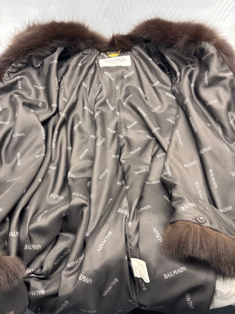 BALMAIN バルマン　カシミヤ　ケープコート　ポンチョ　シルク　マント