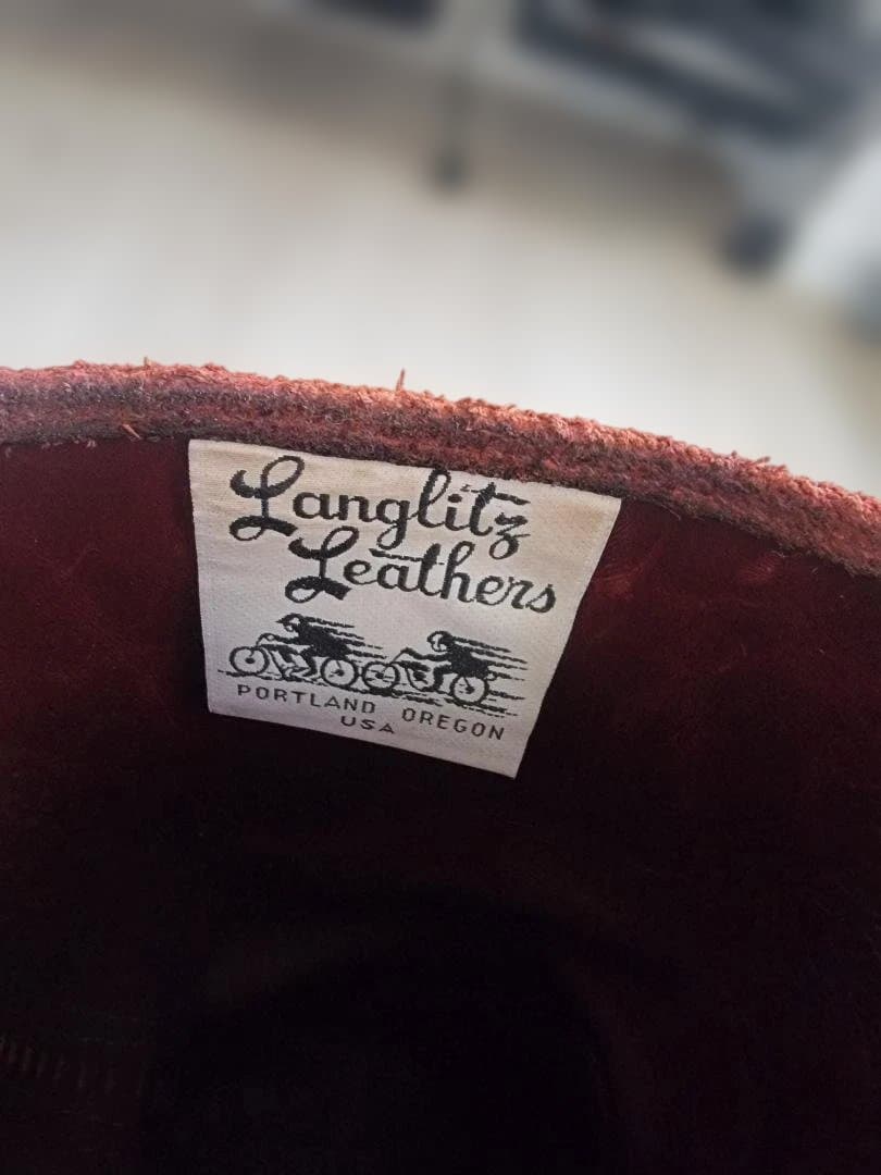 赤 スエード エンジニアブーツ ミドルカット