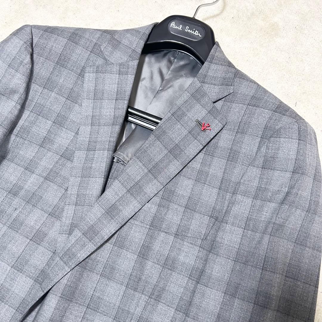最高級美品　イザイア　ISAIA スーツセットアップ　グレー　グレンチェック