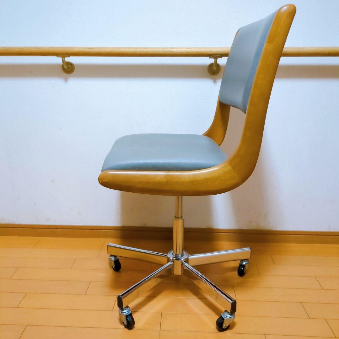 Karimoku カリモク ヴィンテージ 昇降式 デスクチェア キャスター付