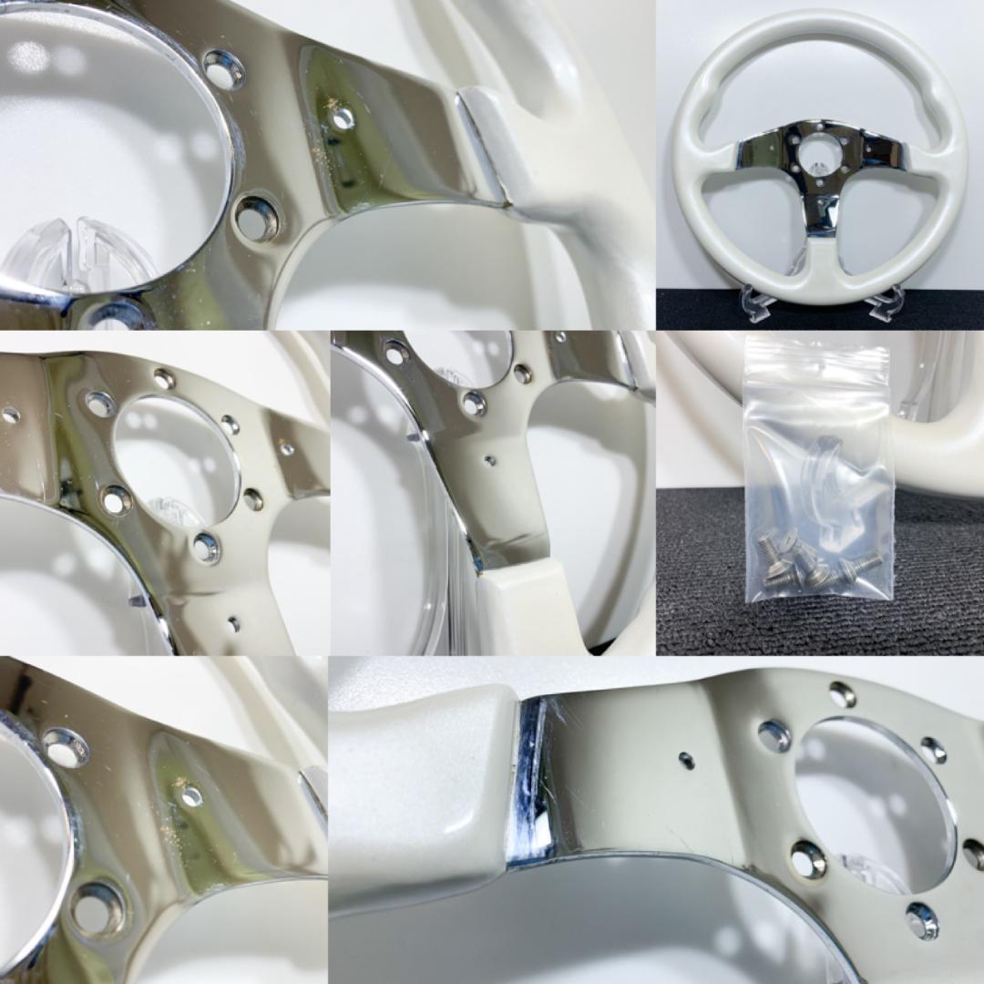 希少 ジャニス ホワイトウッド ステアリング 当時物 良品 ホーンボタン付き