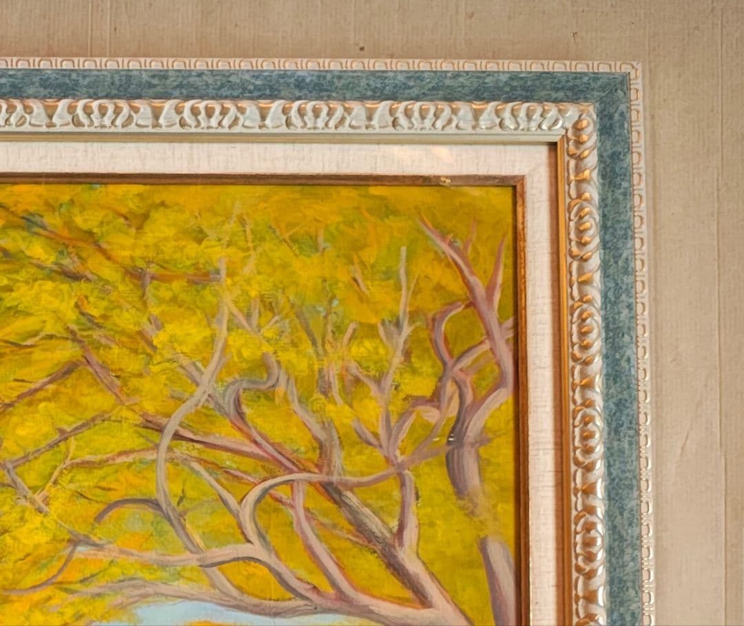 ​F15号 油絵・額縁セット アンティーク調 ゴールド アクリル板仕様