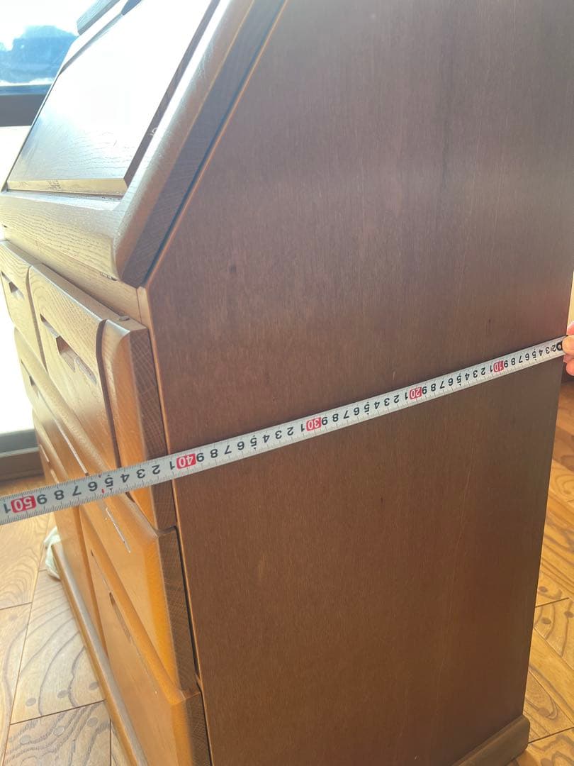 【大雪木工】オーク材 ライティングビューロー デスク（アンティーク品）