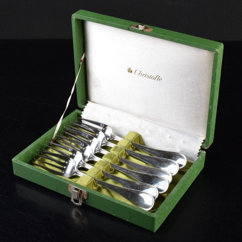 カトラリー　フランス製　クリストフル　フォーク　6点　箱付　V　7015