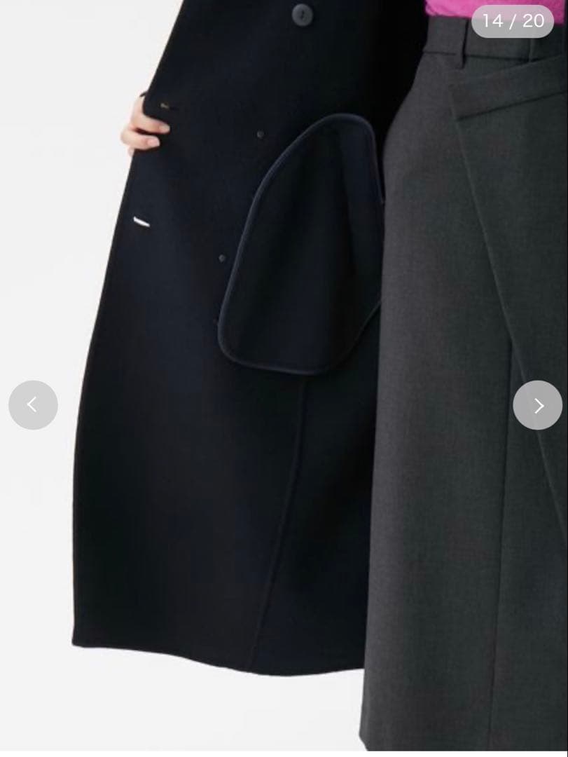 Mila Owen ベルト付きリバーピーコート　ネイビー