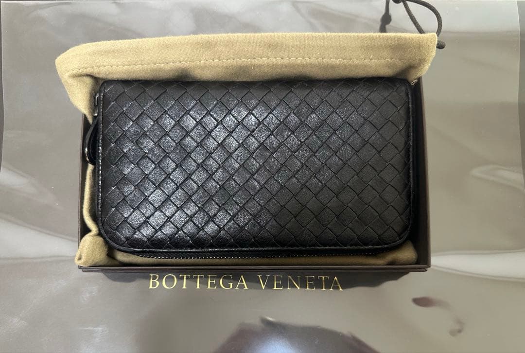 【付属品付】ボッテガヴェネタ ラウンドファスナー/ラム/黒/7️⃣✨✨✨