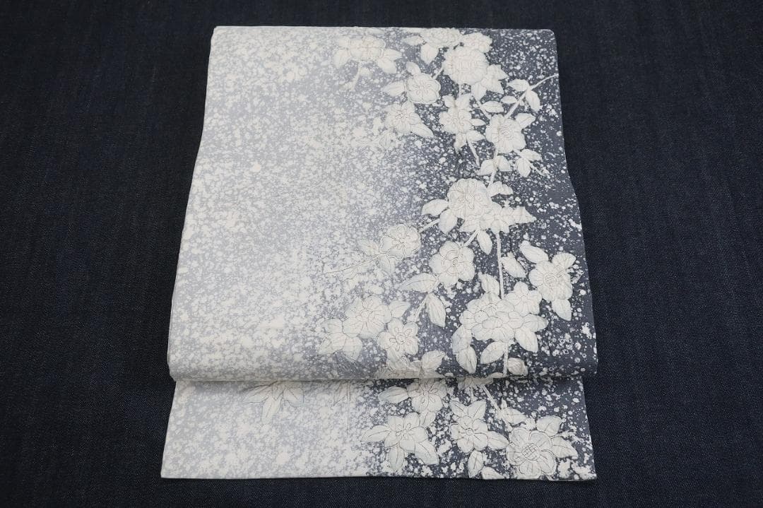 ★専用★未使用品 袋帯 藍鉄色濃淡 絞り紬地 4m36cm 六通 フォーマル正絹