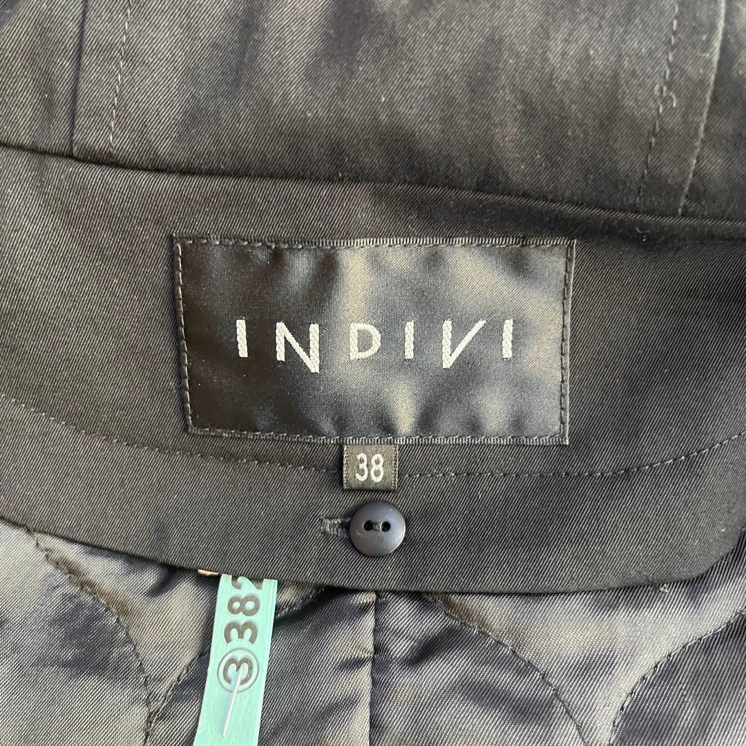 極美品✨インディヴィ ライナー付き 2WAY フーデットコート ブラック 38