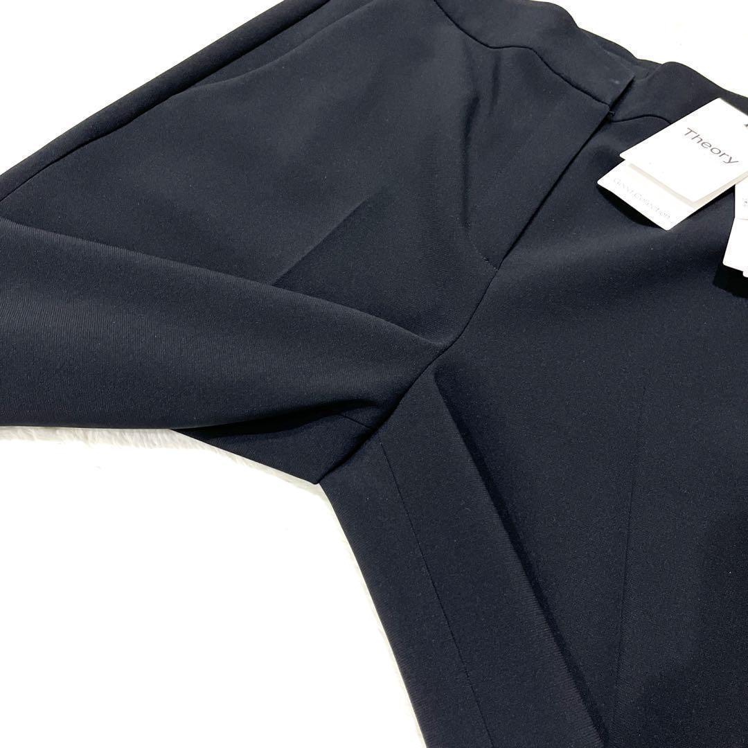 【新品タグ付 現行 サイズXL】セオリー ワイドクロップドパンツ ブラック