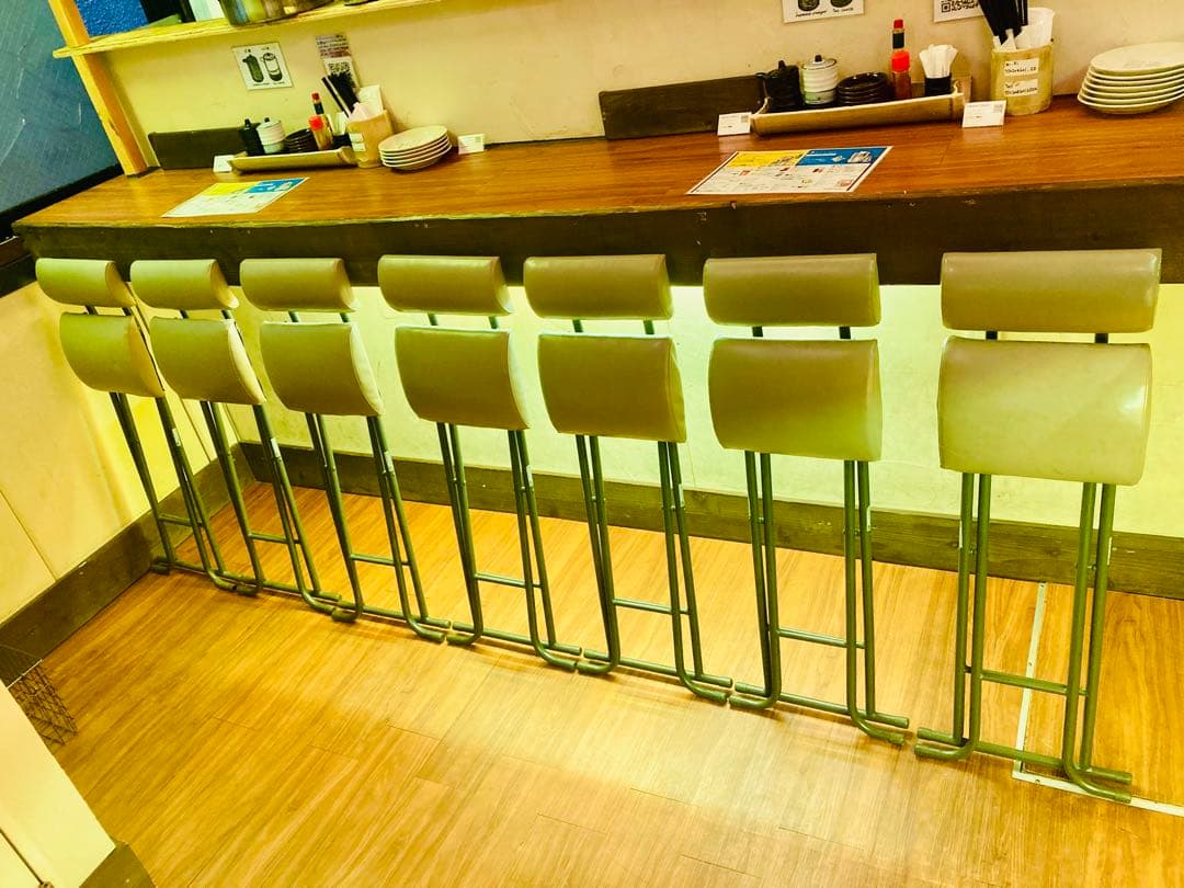 ベージュ　折りたたみ式 X型椅子　ハイチェアー　7脚セット　バラ売り相談可