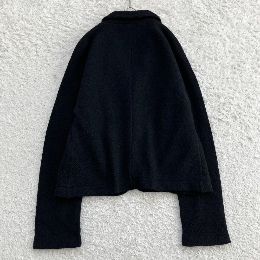 美品✨トリココムデギャルソン テーラードジャケット 縮絨 裏地花柄 ブラック 黒