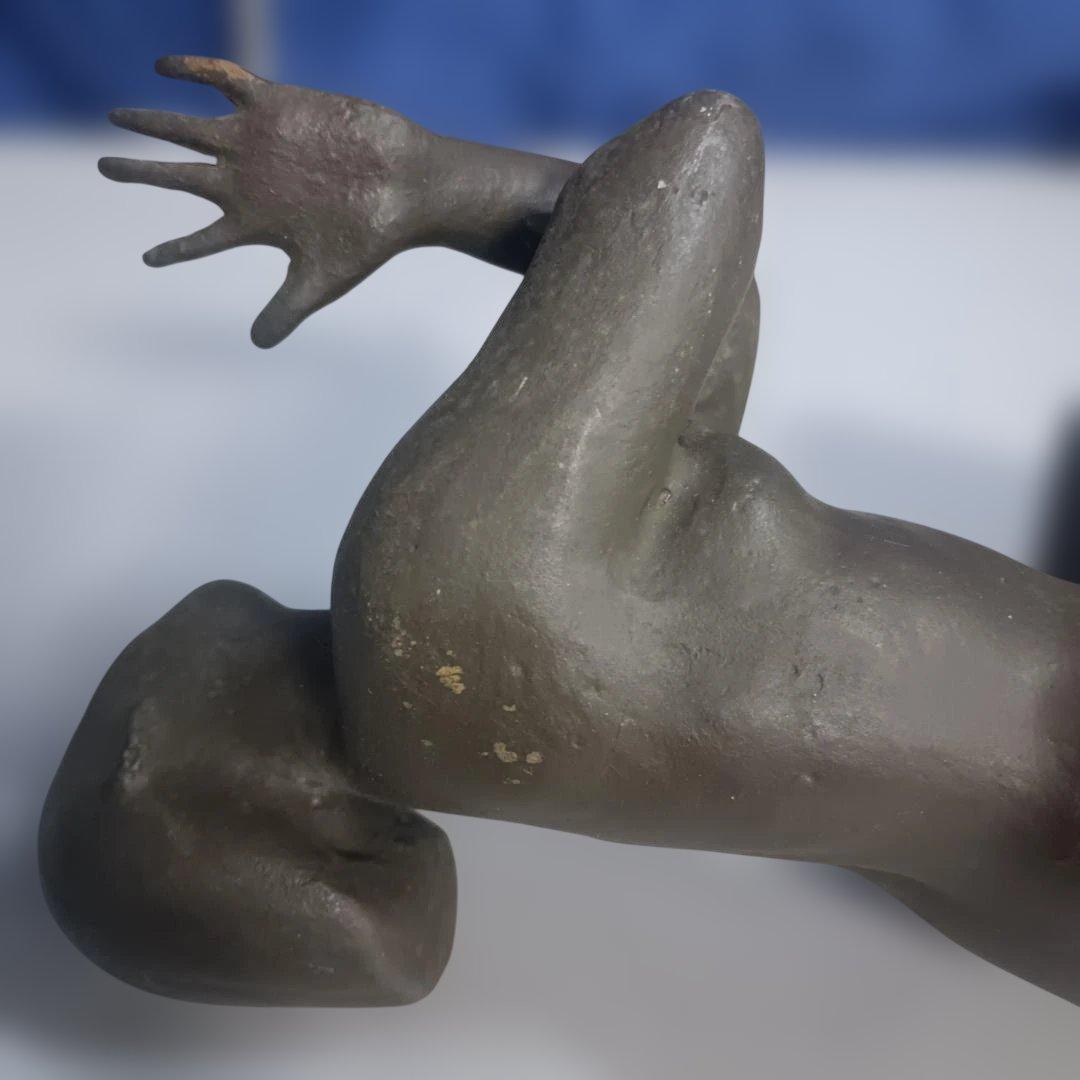 ６１１２）ブロンズ像 律動 館野弘青　裸婦像 約２７ｃｍ