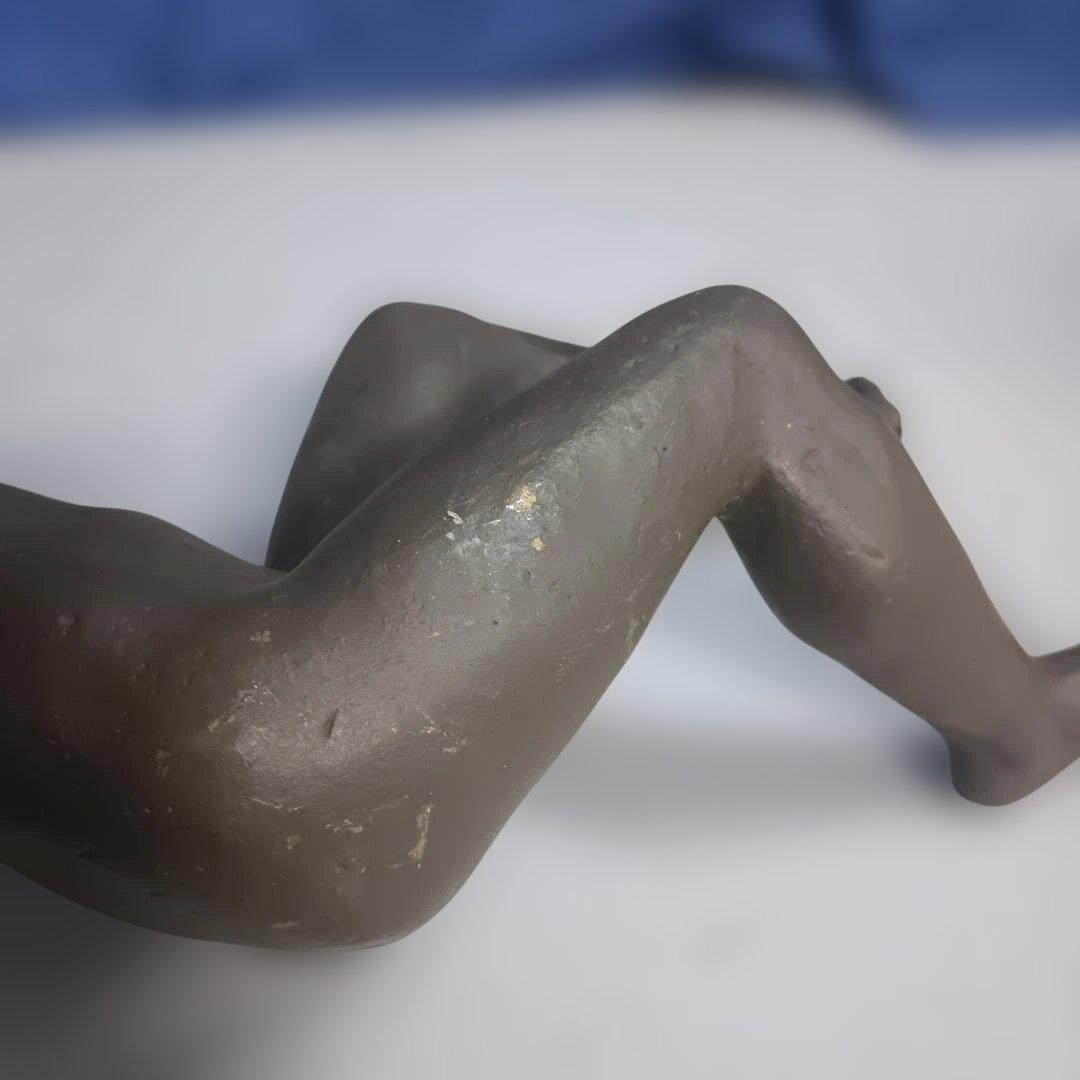 ６１１２）ブロンズ像 律動 館野弘青　裸婦像 約２７ｃｍ