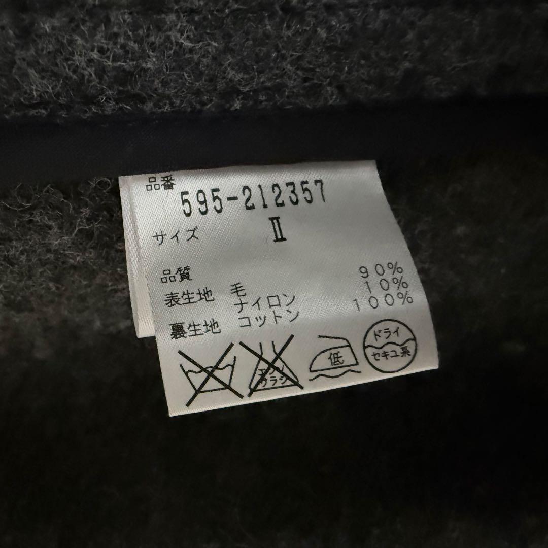 MHL. エムエイチエル ウール メルトン ラウンドカラー コート グレー 2