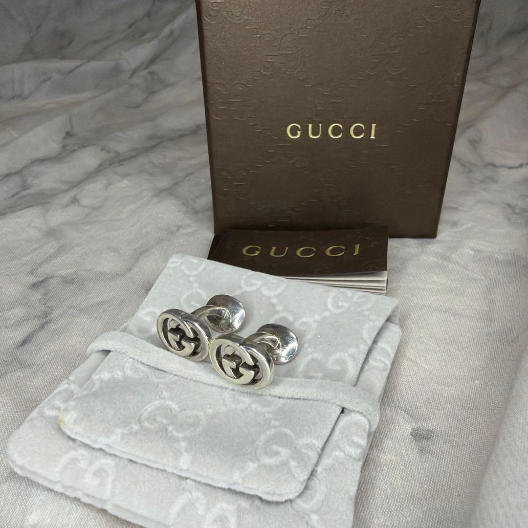 美品　GUCCI インターロッキングG シルバー925 カフリンクス　カフス