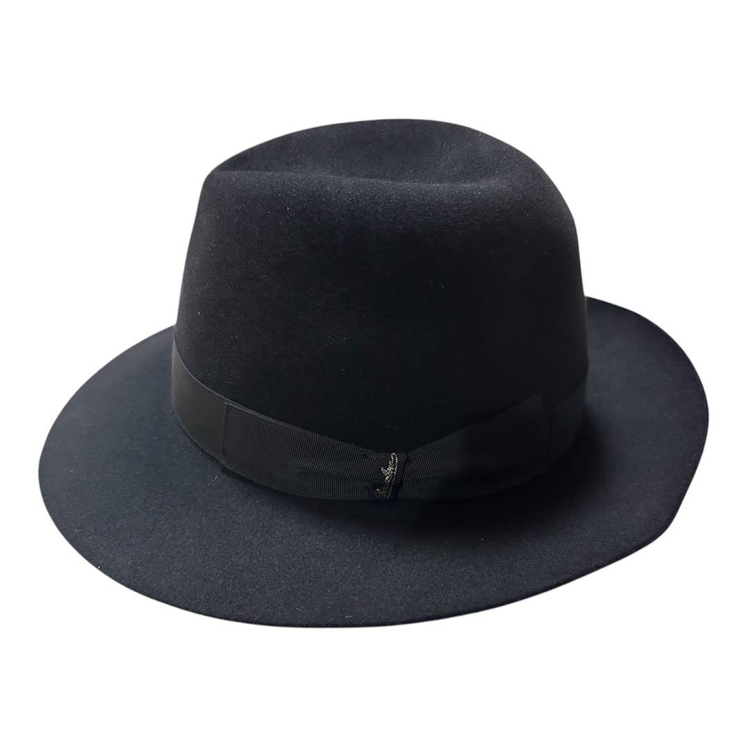 超美品 Borsalino ボルサリーノ 中折れ帽 ラビット 兎 フェルトハット