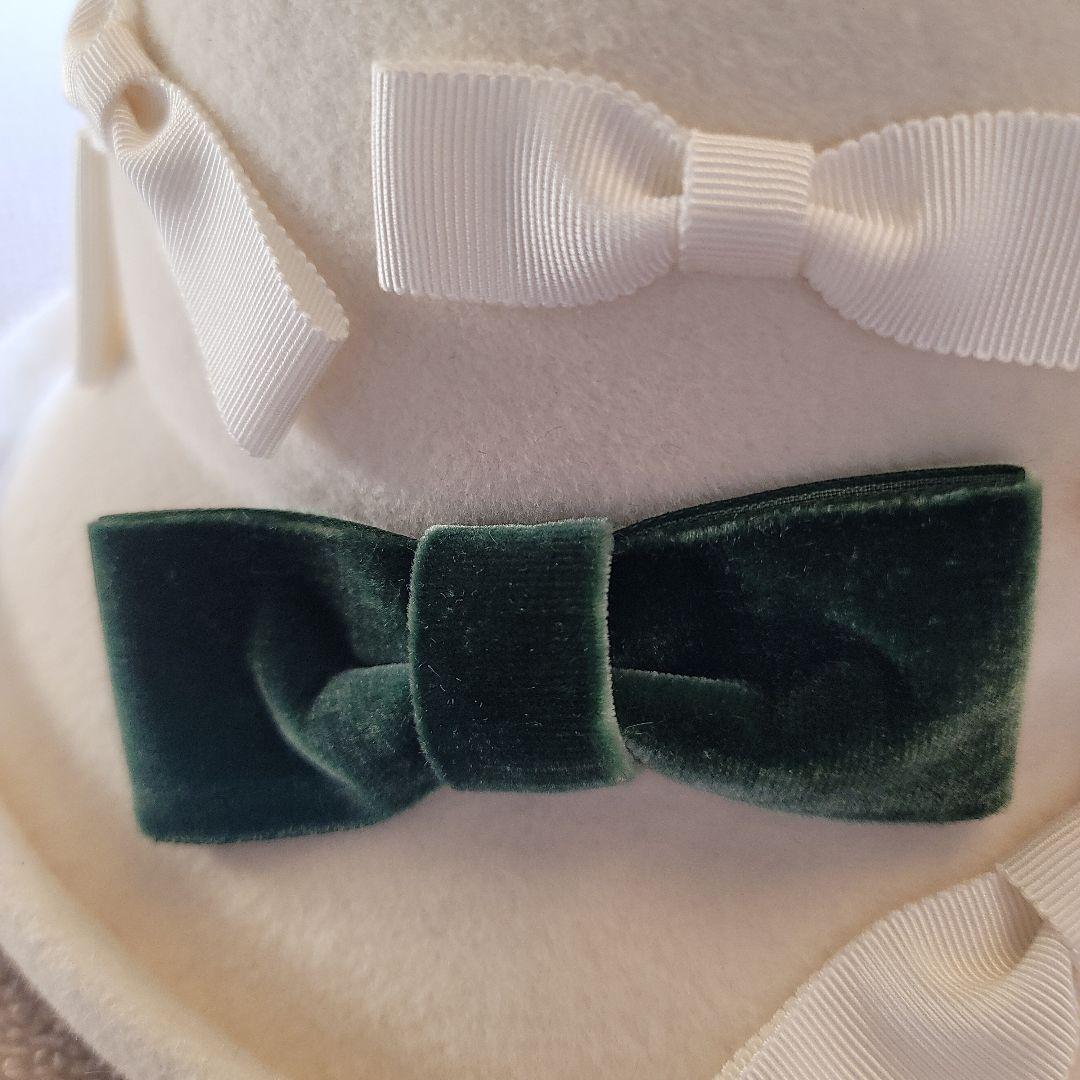 マキシン　リボンたっぷりホワイト帽 ⭐お箱無しのお値段です！