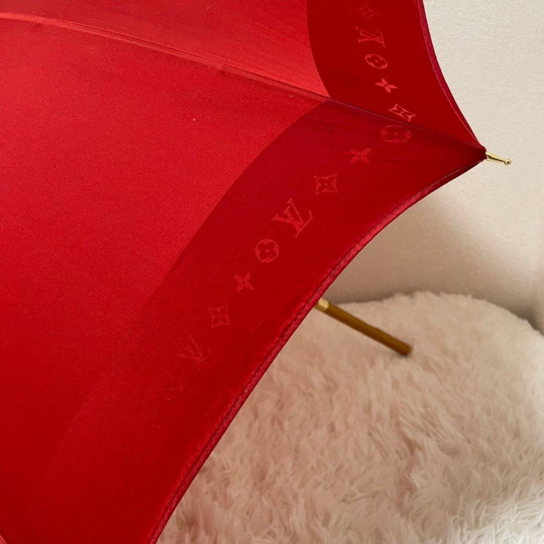 【高級】ルイヴィトン　パラプルュイ　傘　赤