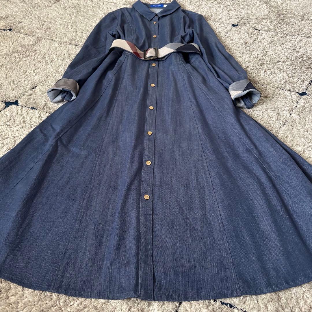 【極美品✨】ブルーレーベルクレストブリッジ　シャツワンピース　ベルト　チェック