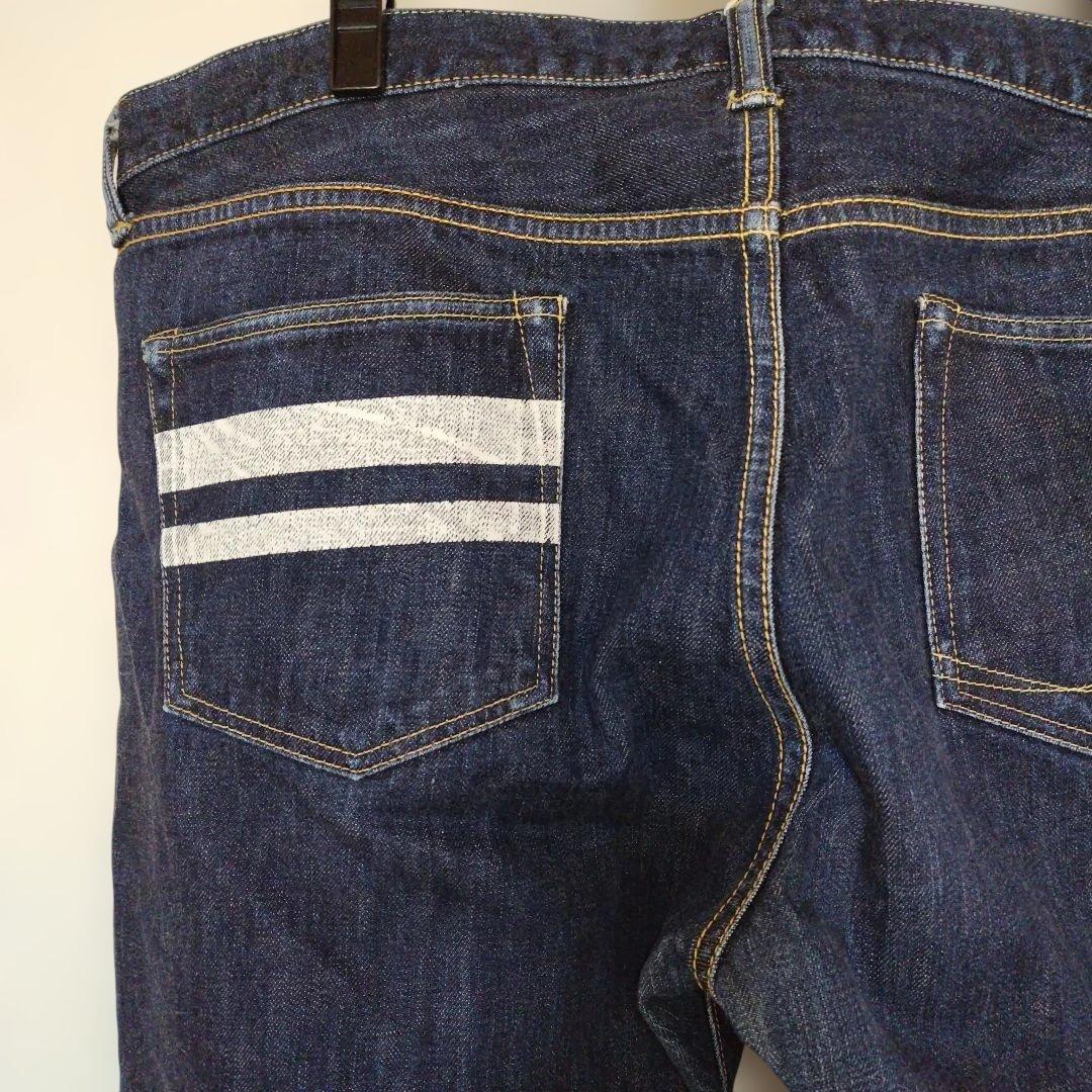 No.7　桃太郎ジーンズ　W42　ダークブルー ストレートデニム 　※裾上げ済み