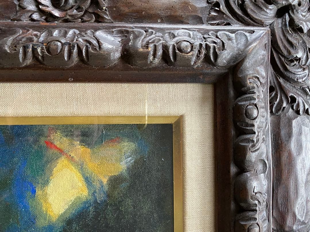 「a saint's passing」絵画　油彩画 油絵　アンティークな額付き