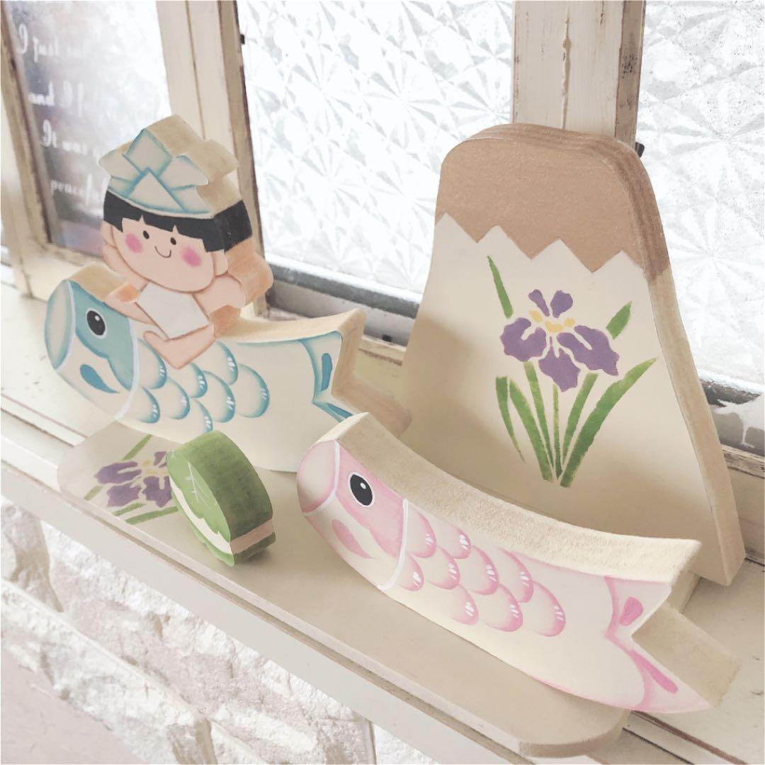 5月人形 ナチュラル 兜 端午の節句 鯉のぼり ナチュラル雑貨 トールペイント