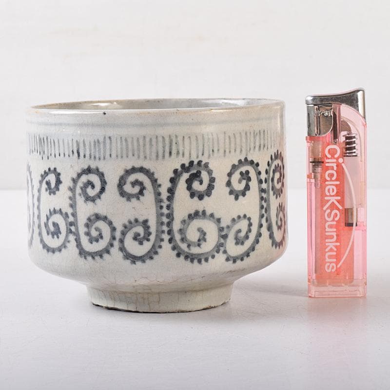 伊万里焼　古伊万里　初期伊万里　蛸唐草文　茶碗　袱紗付　時代箱付　D　R8105