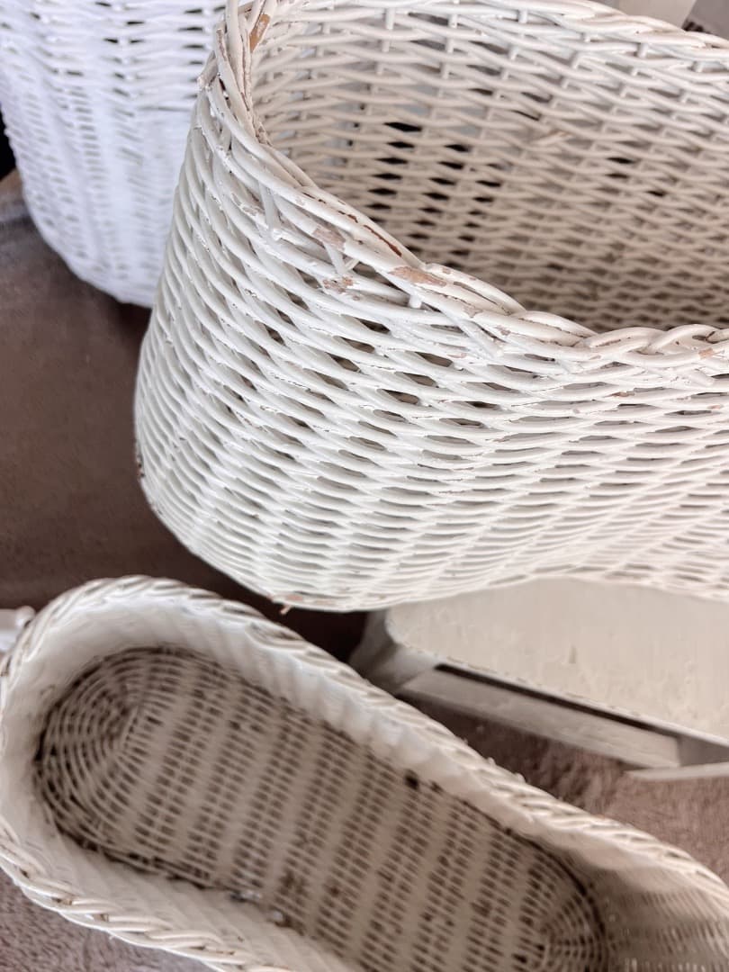 フランス アンティーク パニエ かご バスケット 籐 柳 ピクニック 蚤の市