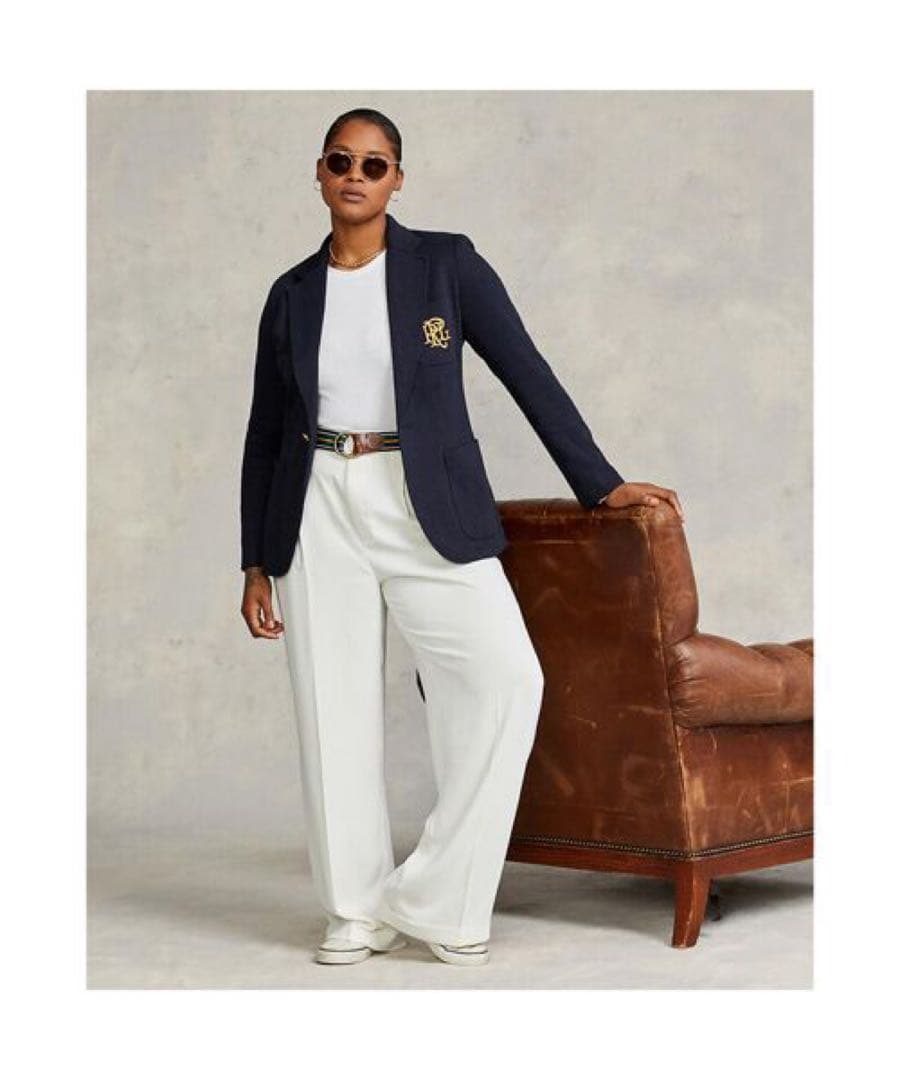 POLOラルフローレン テーラードジャケット レディース 胸ポケット ロゴ刺繍