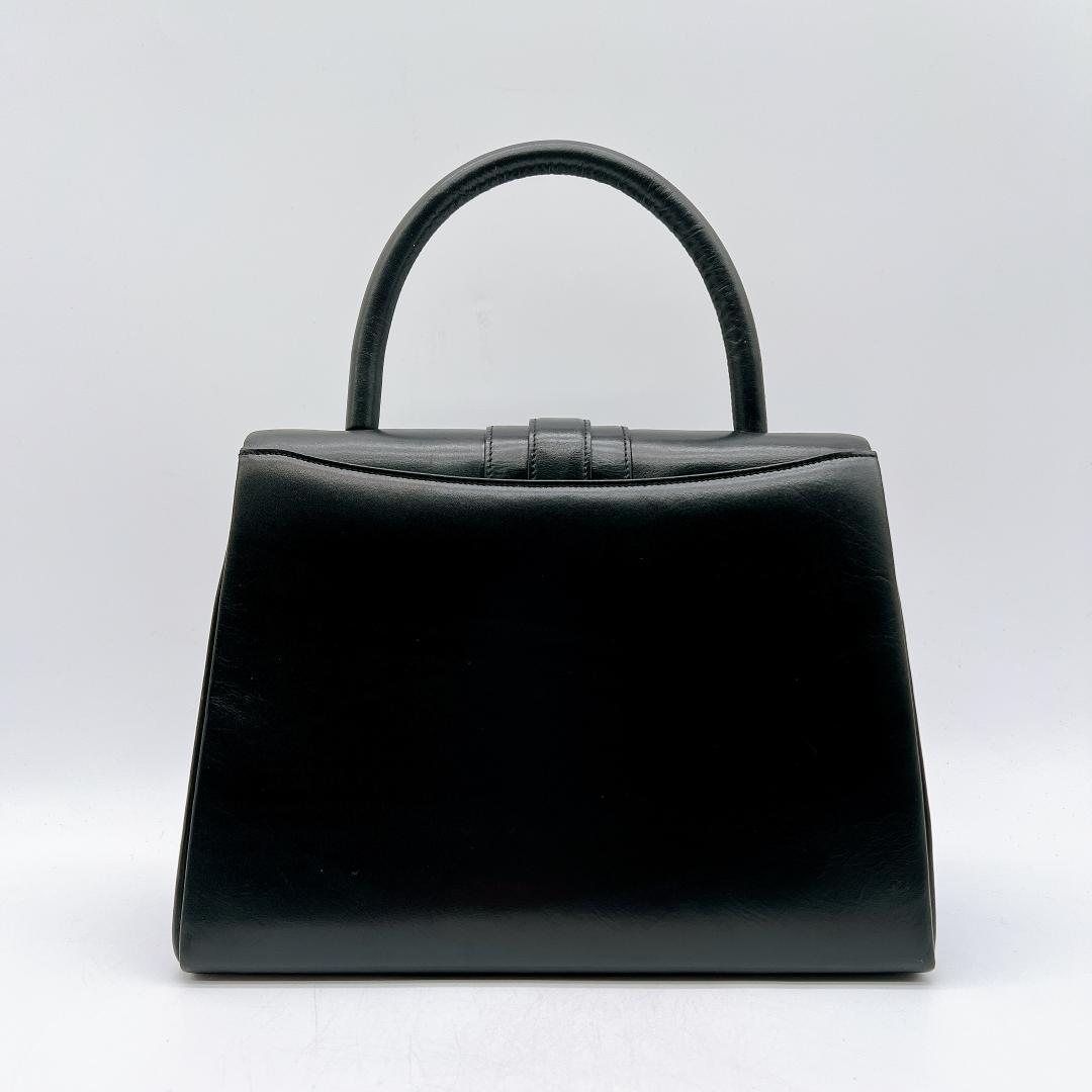 WAKO カーフレザー ターンロック金具 フォーマルバッグ ブラック f528