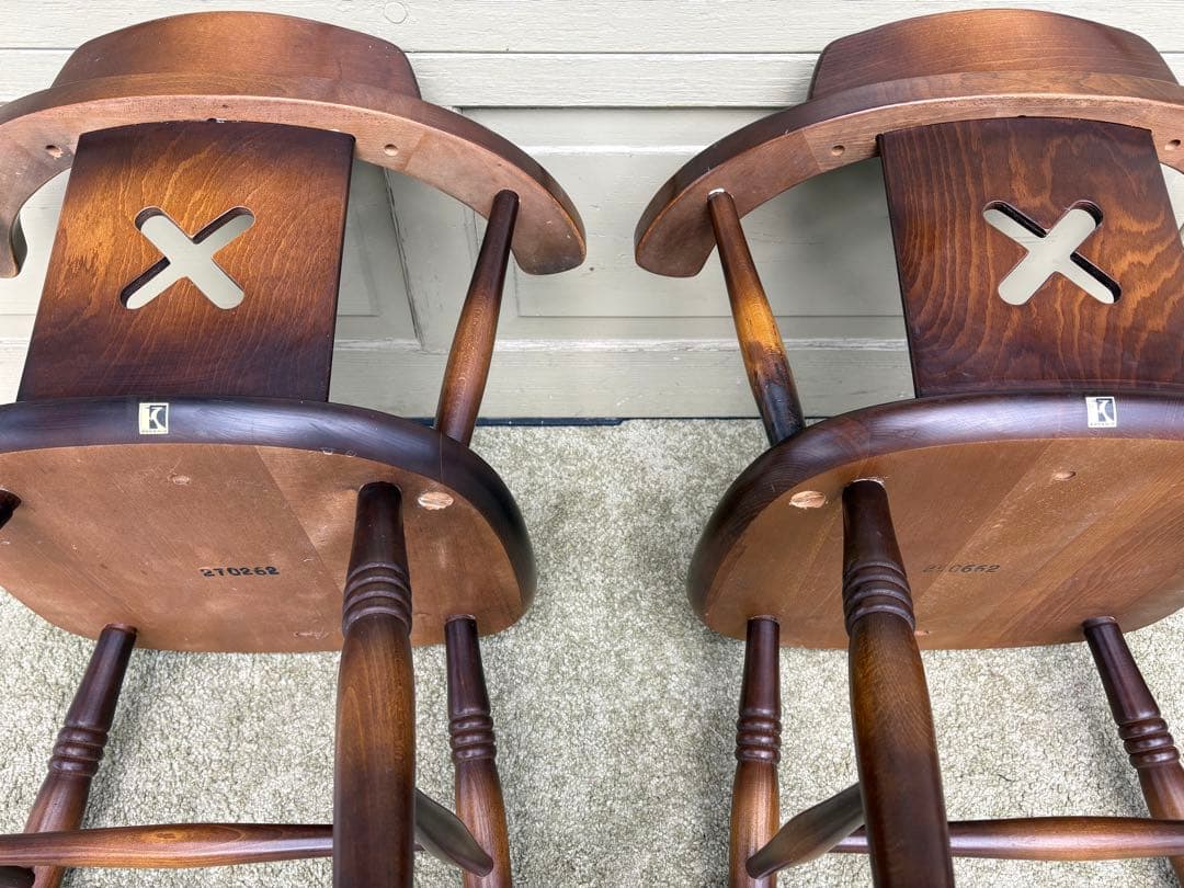 ①飛騨産業（キツツキ）X透かし 無垢材 ダイニングチェア ★1脚からの販売