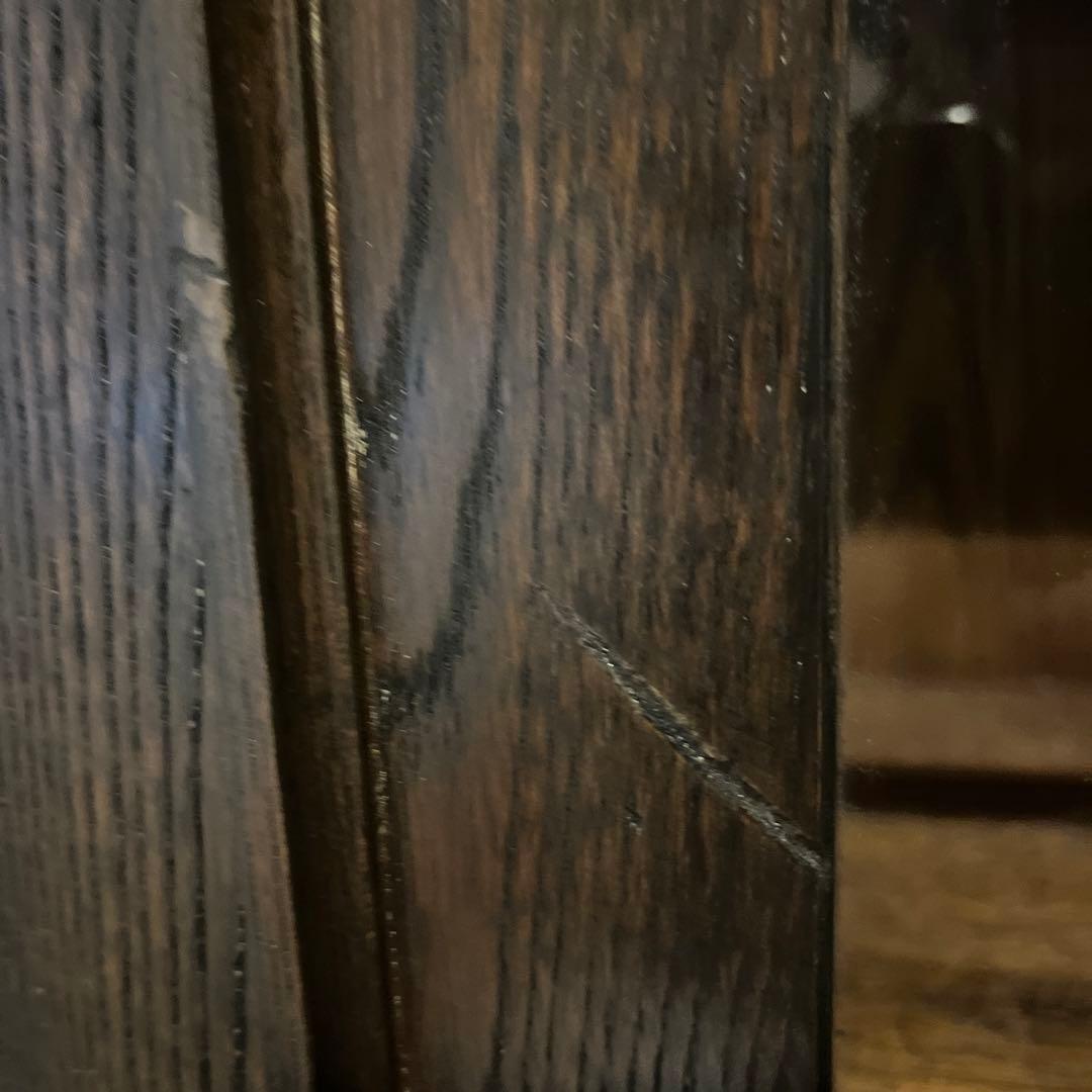 ダークブラウン 食器棚 ガラスキャビネット 飾り棚 本棚　ヴィンテージ