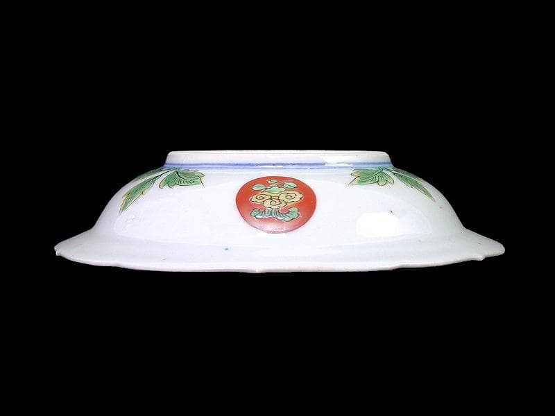 大聖寺伊万里　亀甲紋に金唐草　山水紋の図　５寸皿　５枚　E077AS-CRi