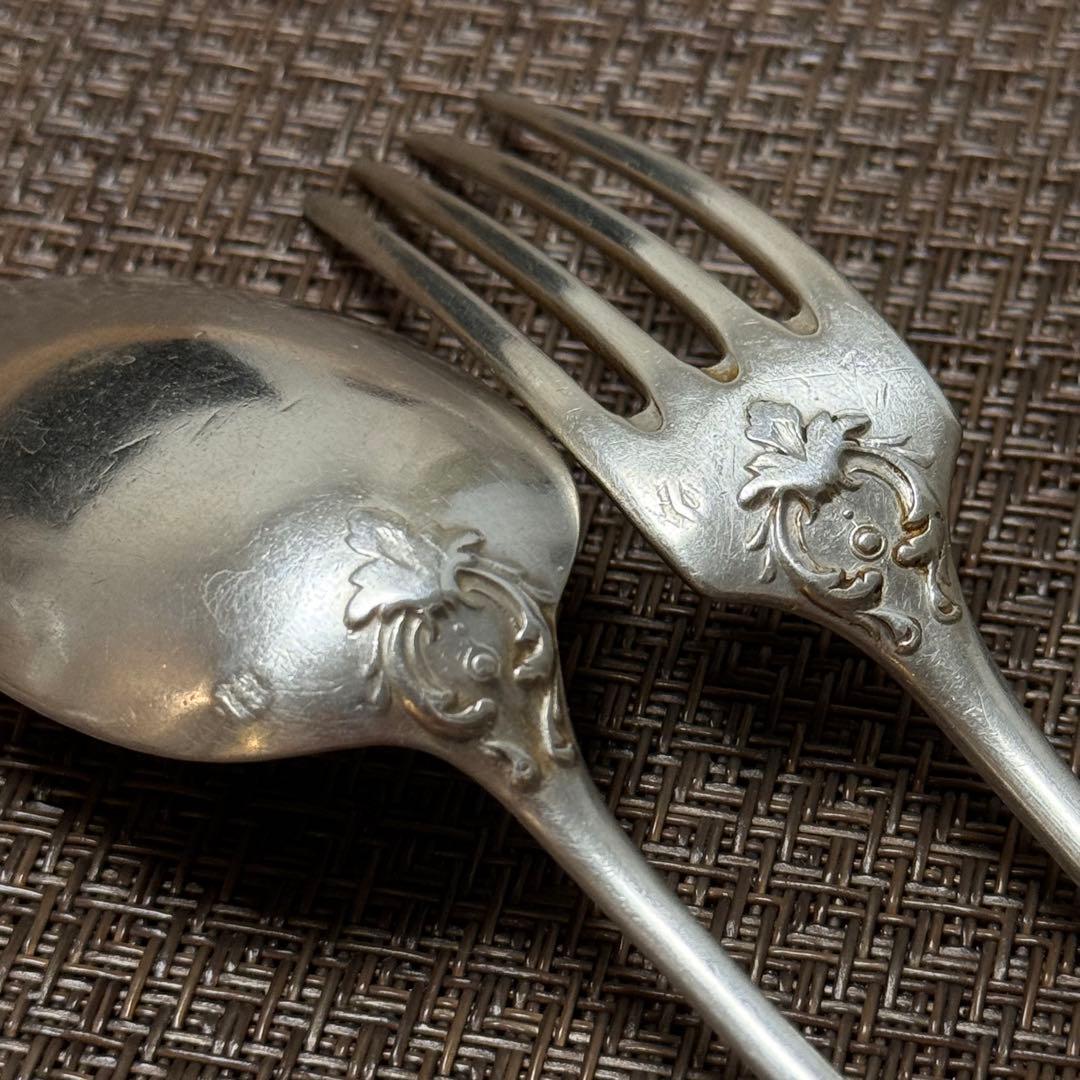 フレンチアンティーク スターリングシルバー カトラリーセット(スプーンフォーク）