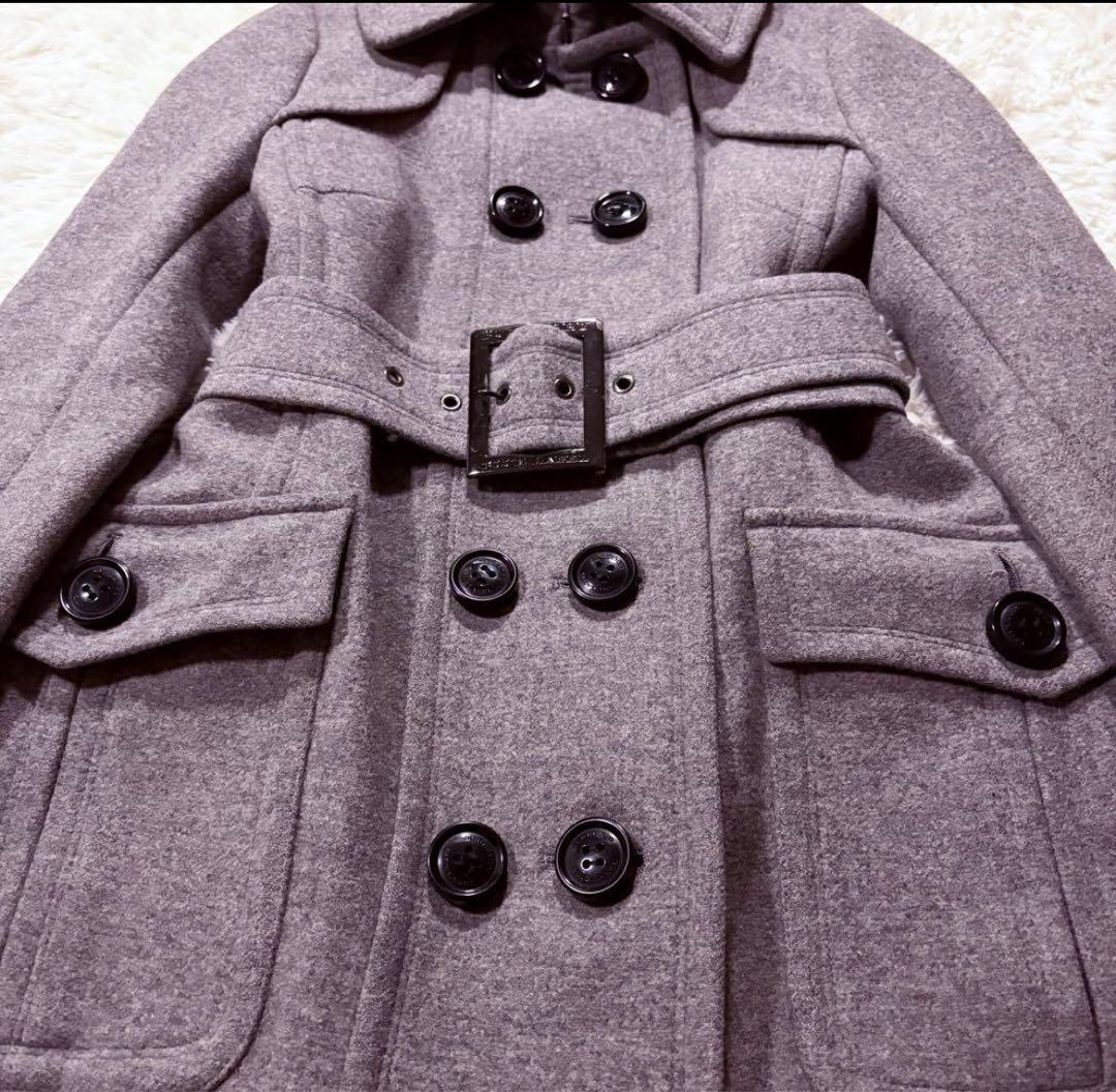 美品　BLUE LABEL バーバリー コート　ウール　 ピーコート　38