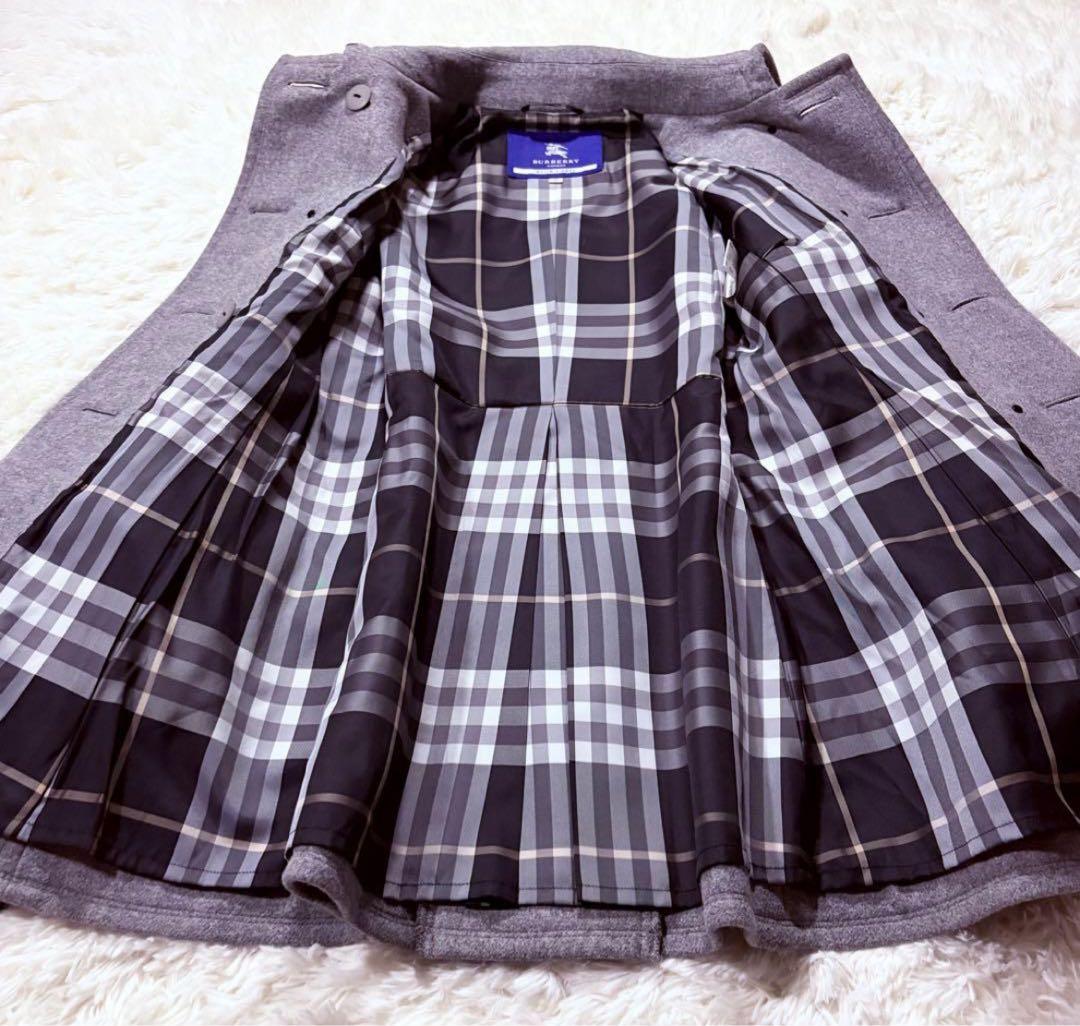 美品　BLUE LABEL バーバリー コート　ウール　 ピーコート　38