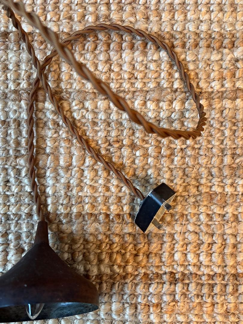 銅製じょうご　骨董　古道具　照明　japan vintage ペンダントライト