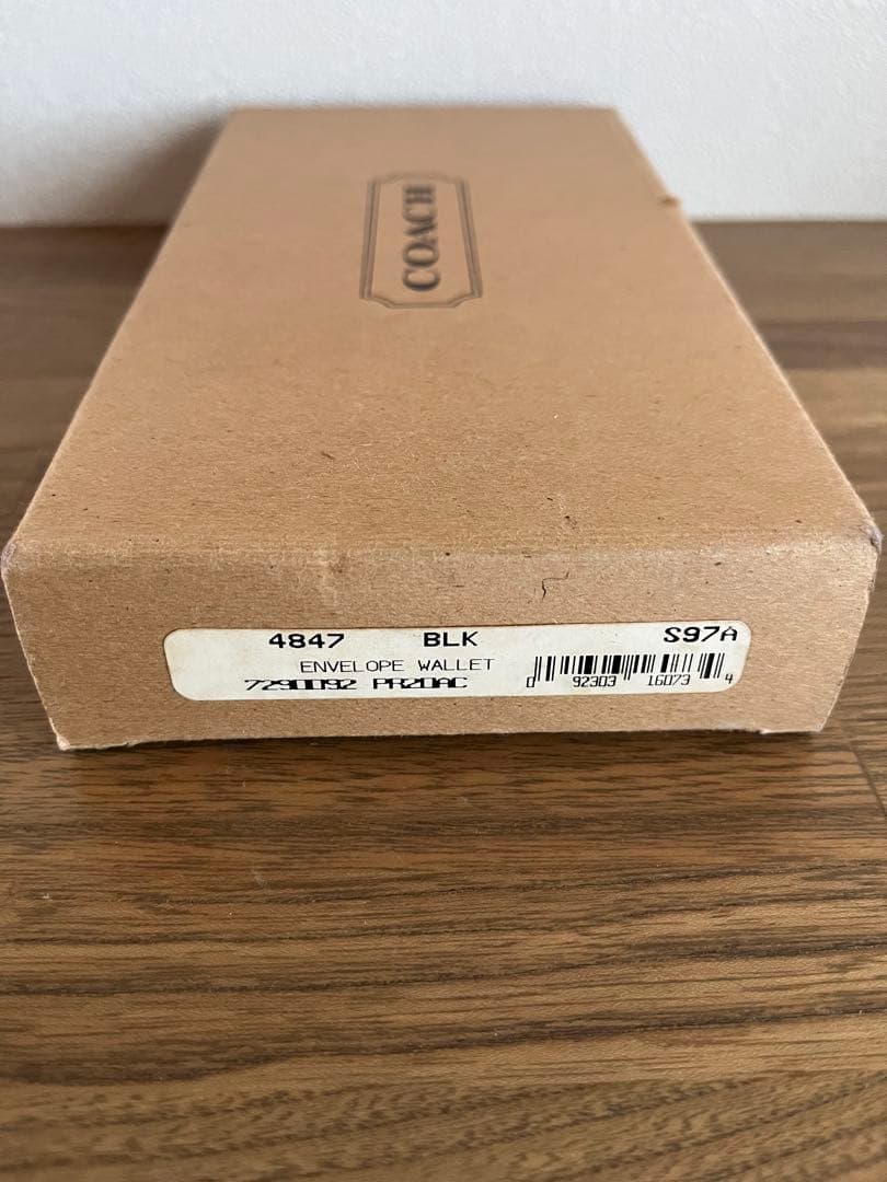 【極美品】コーチ エンベロープ 長財布 レザー ブラック 箱付き 4847