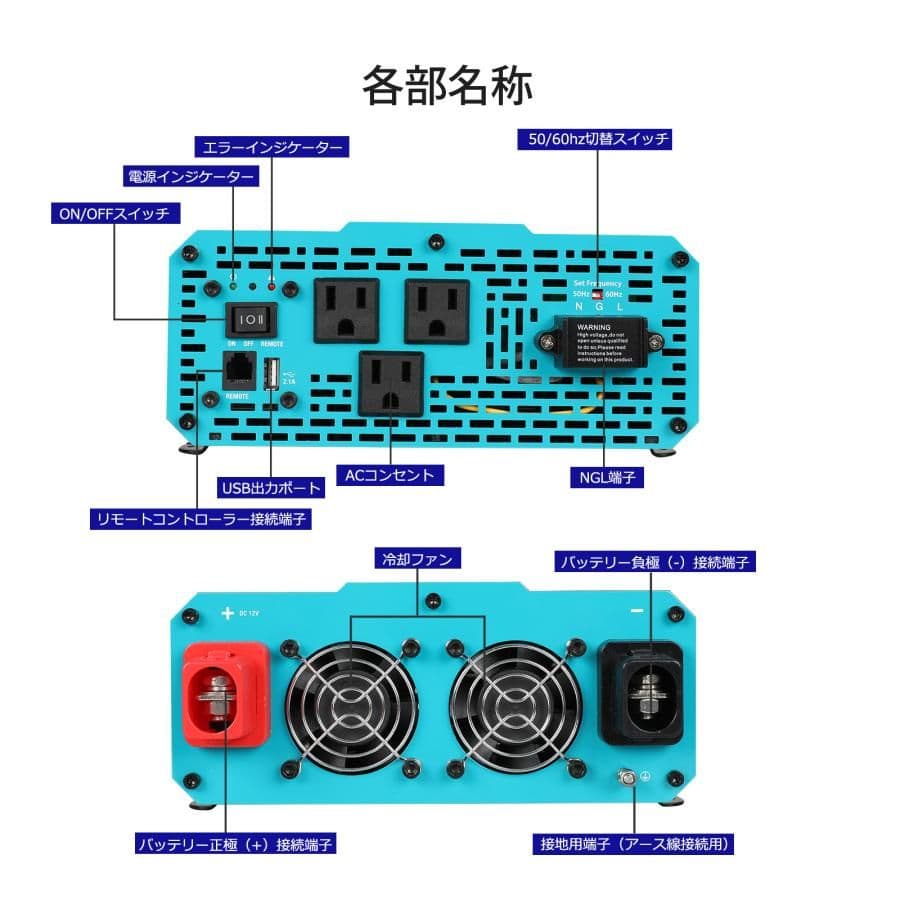 新品未使用　純正弦波　レノジー　RENOGY 2000W インバーター
