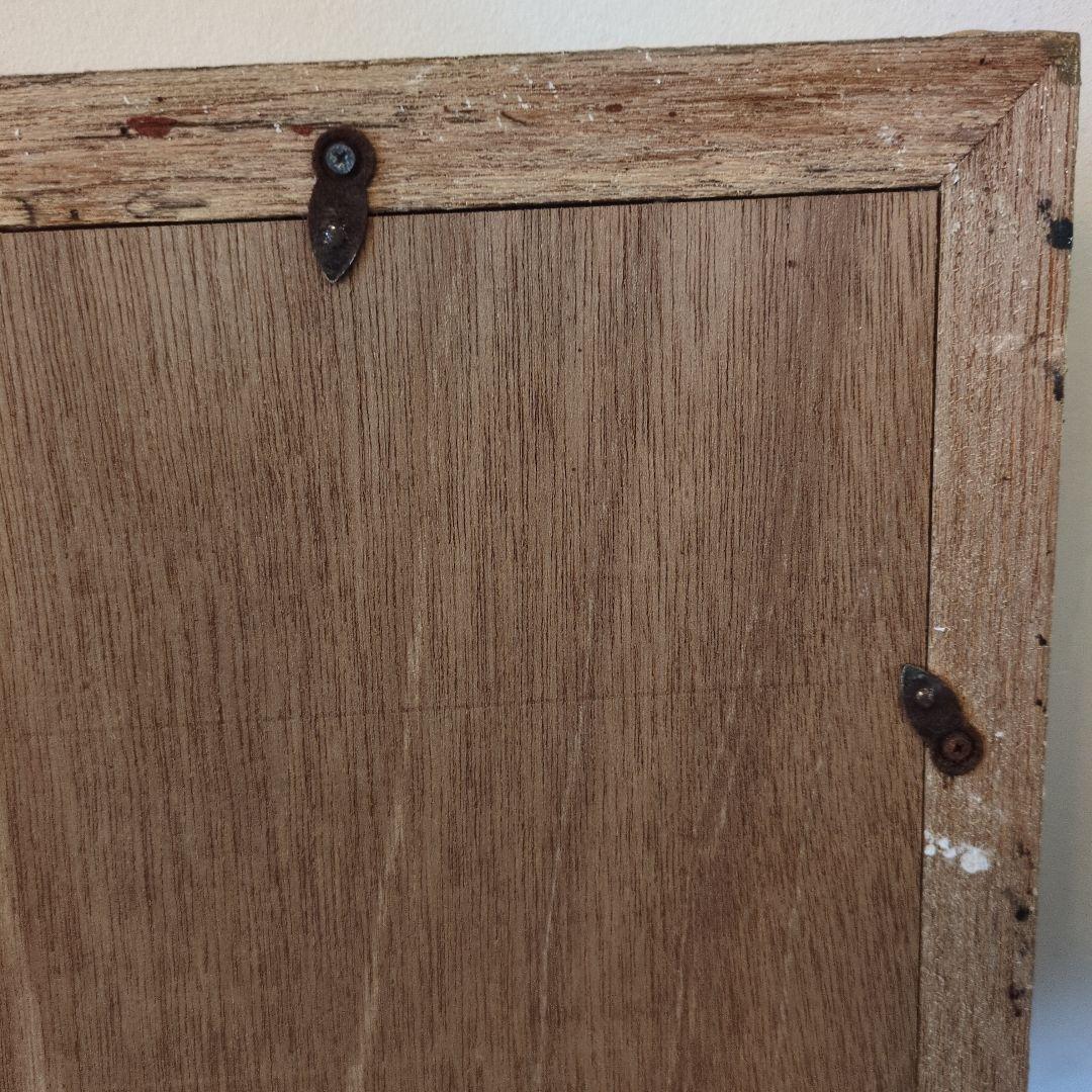 昭和レトロ　水晶絵　フランソワ ミレー 落穂拾い 複製名画 絵画 美術品 壁掛け