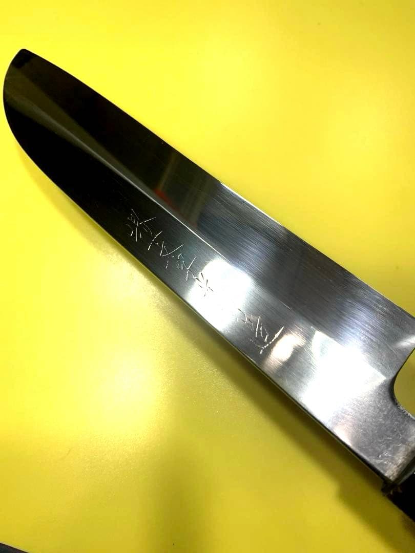 堺一文字光秀　鎌形薄刃包丁　本鍛錬　刃渡り19cm