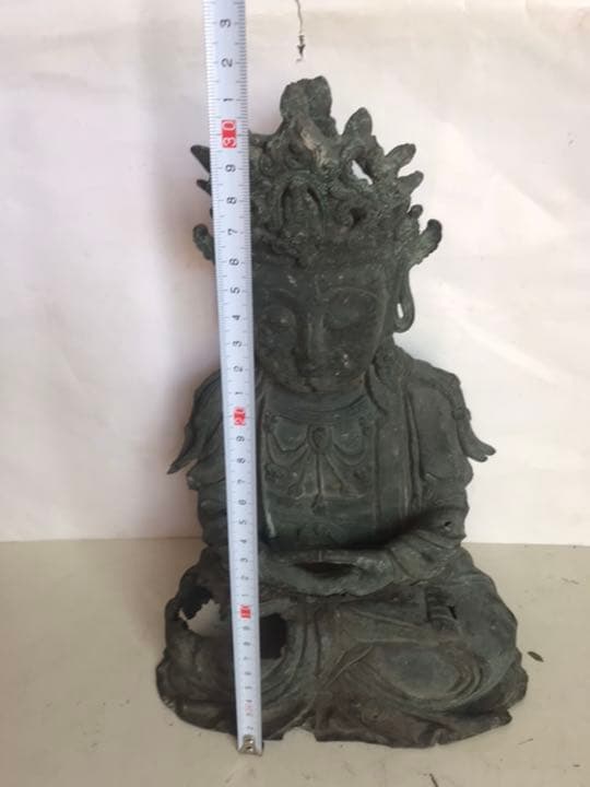 古董，明代佛像，藏友旧藏寄賣，青銅製古美術品，高3⃣️1⃣️cm，重4100克