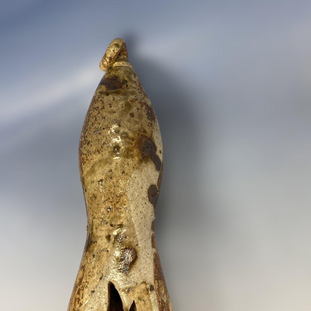 茶道具 美濃伊賀　花入れ　美濃 不二窯 佐藤和子作