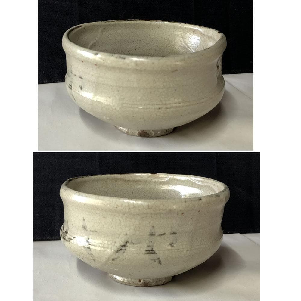 e1242 絵唐津 茶碗 抹茶碗 唐津焼 木箱入り 茶道具