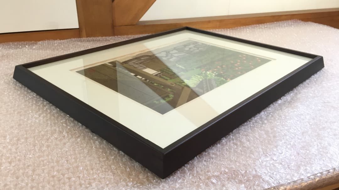 ○井堂雅夫 「銀閣寺 椿」木版画 1993年制作 54/200 直筆サイン 真作