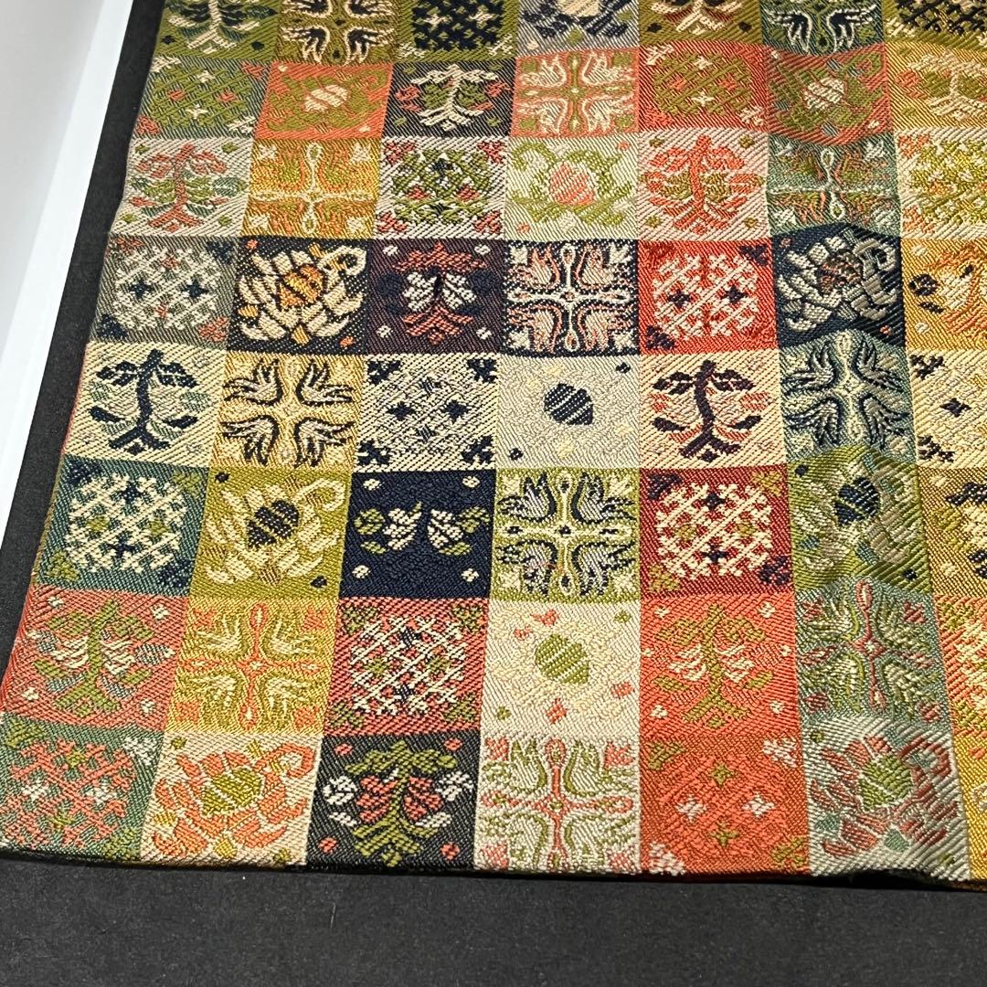 詳細不明　帛紗　『古希記念 服紗 愛用の帯を以って』　ふくさ　正絹　書付　茶道具