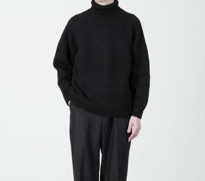 COMOLI カシミヤ和紙 タートルネックニット 25AW